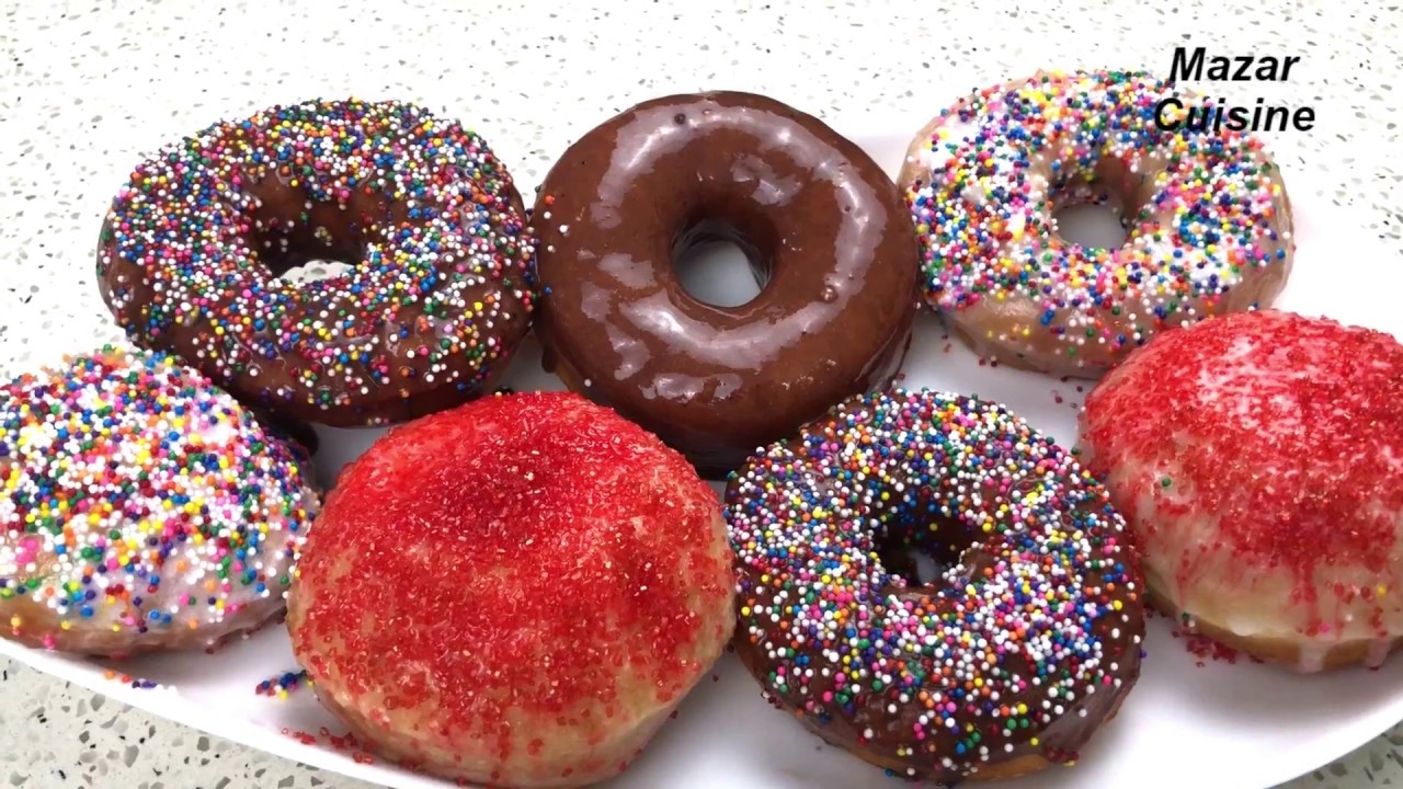 Homemade Doughnuts  Or Donuts Recipe Easy Sprinkles Doughnuts دونتس    ,MAZAR CUISINE