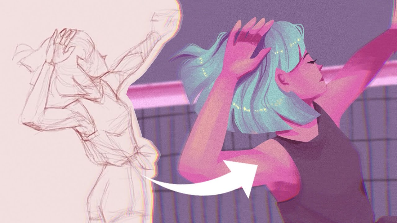 Así coloreo una ilustración en Procreate | Dibujo digital volley 🎨