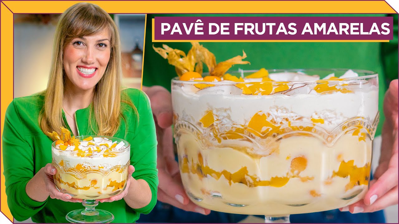 PAVÊ DE COCO com frutas amarelas I Receitas e Temperos