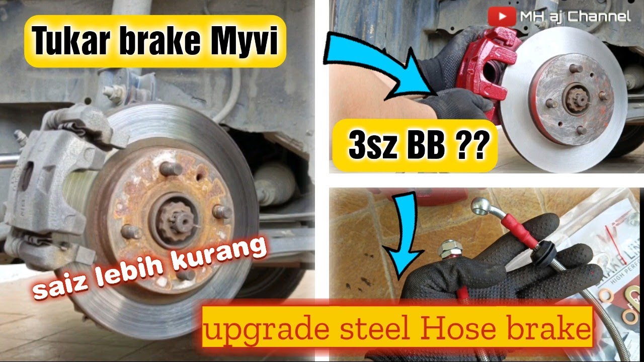 Cara Tukar Disc Brake Myvi 3sz | Brake Pad | Brake Caliper | Steel braided hose brake
