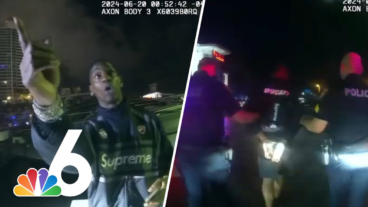Bodycam shows Travis Scott arrested for trespassing in Miami Beach