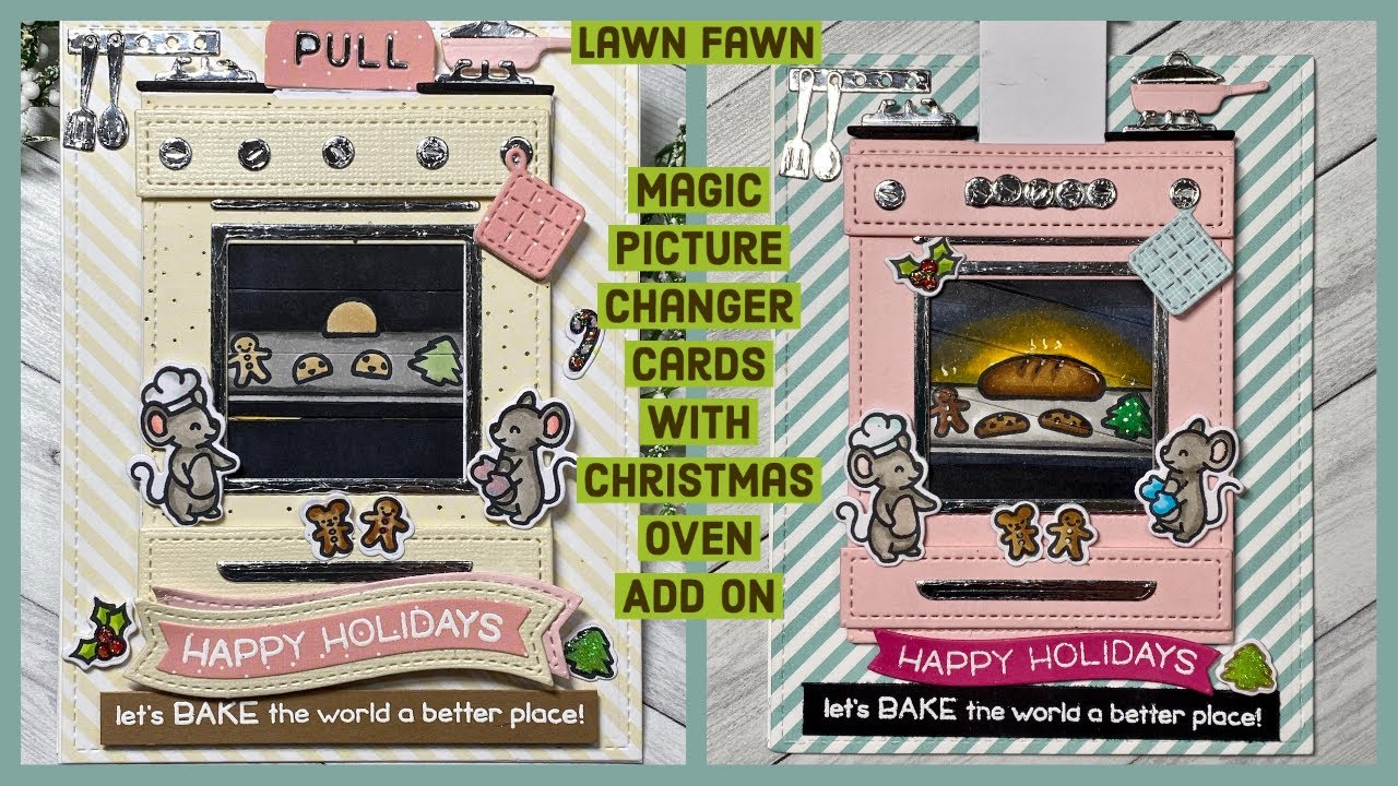Lawn Fawn Magic Picture Changer Cards for Christmas | A Creature Was Stirring | Oven Add-On