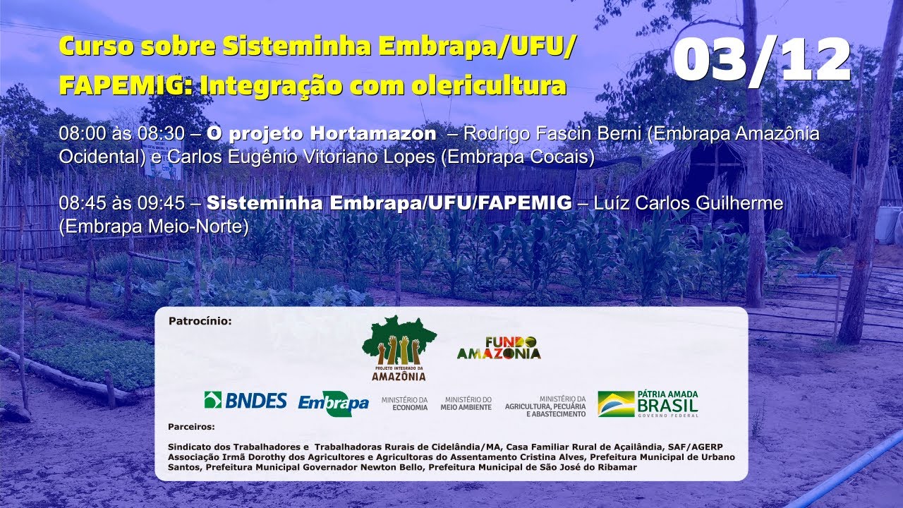 Curso - Sisteminha Embrapa/UFU/FAPEMIG: Integração com olericultura - Parte 3