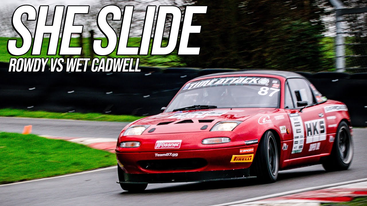 Skating Around A Wet Cadwell In Rowdy Red (ITB MAZDA MX5)