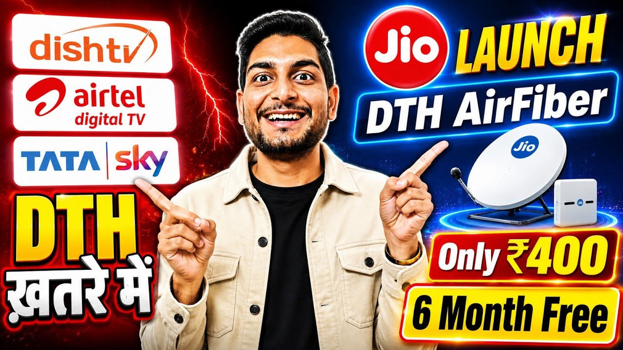 Jio AirFiber DTH Tv Pack ₹400 With 6 Month Free