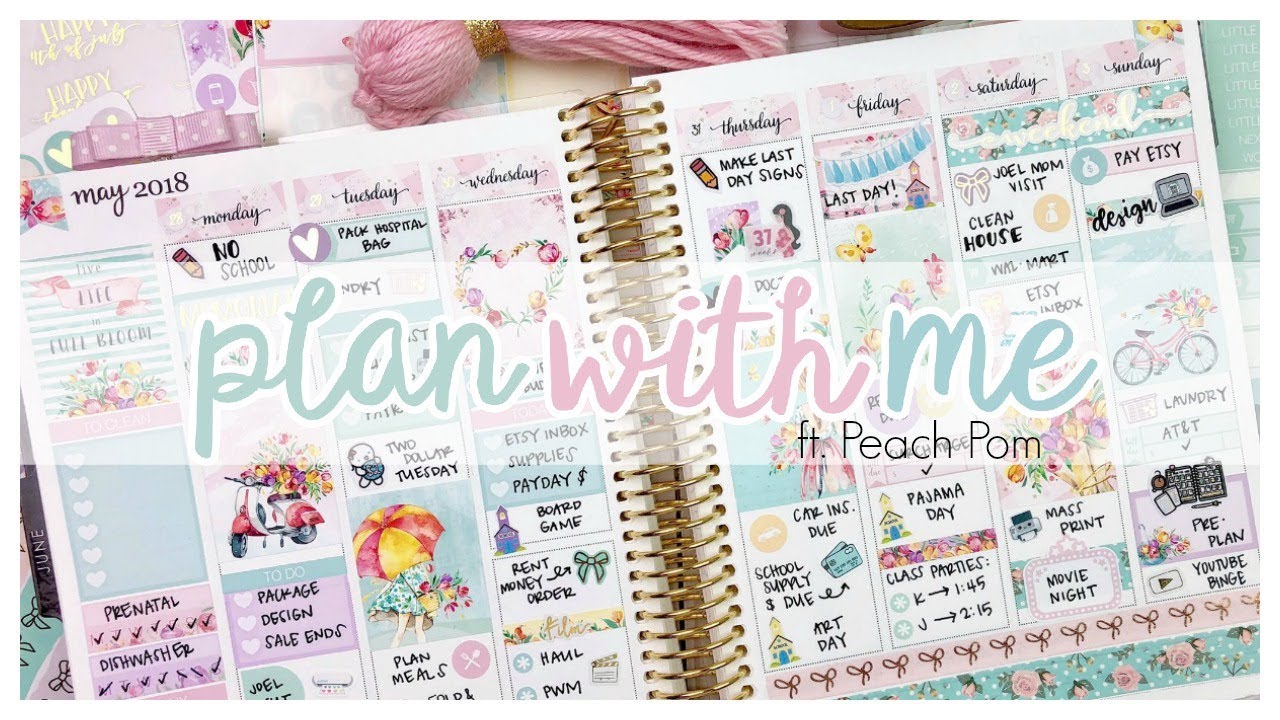 Plan With Me ❤️ May 28th-June 3rd ❤️ Ft. Peach Pom