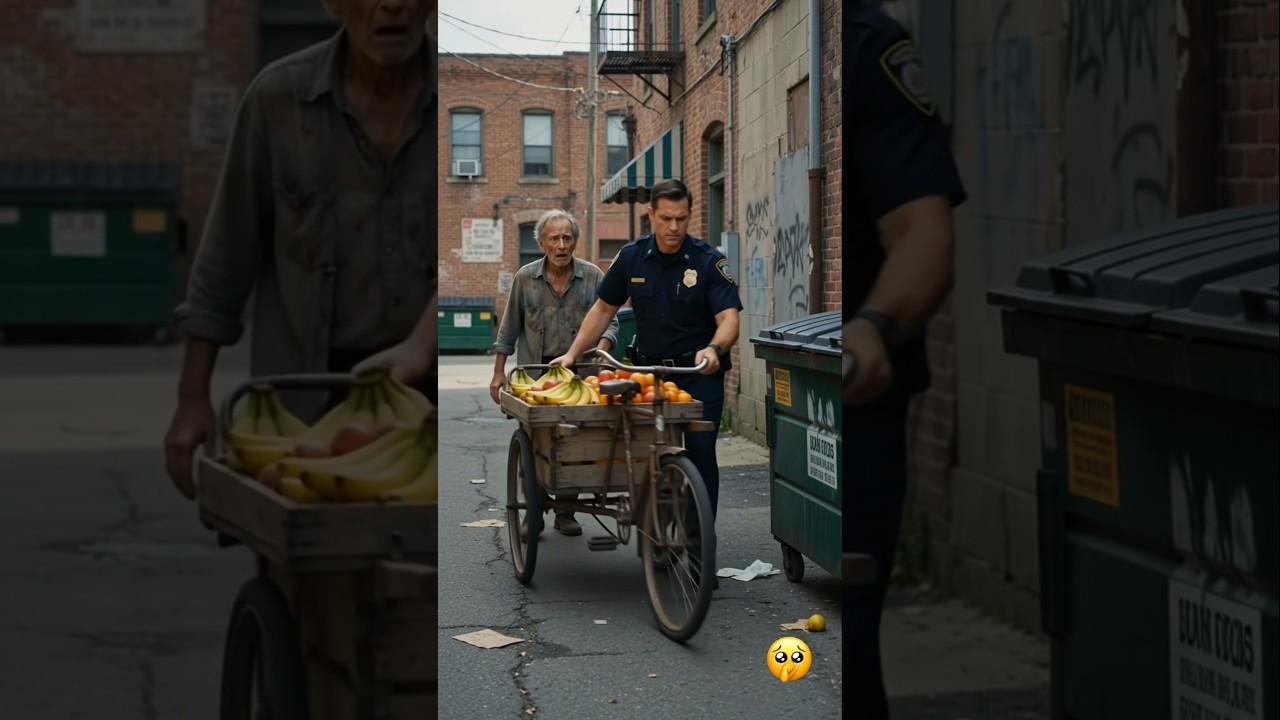 Police Officer's Shocking Surprise for an Elderly Fruit Seller!🍎❤️#shorts#trending#viral #emotional