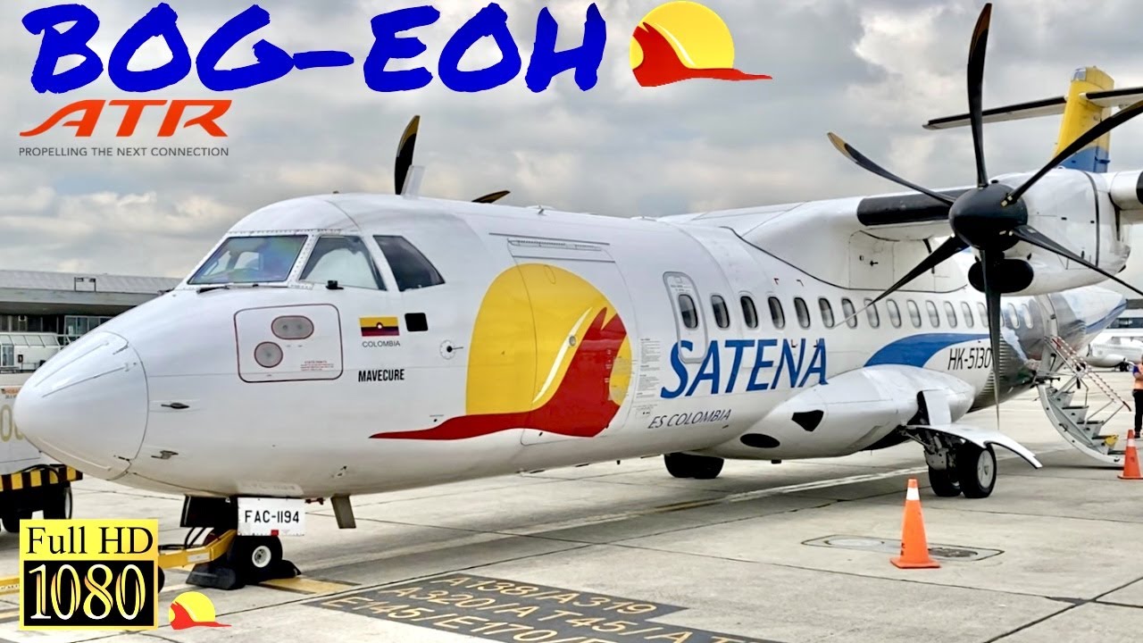 |TRIP REPORT| SATENA ATR 42-600 | Bogotá - Medellín Olaya Herrera | Increíble Aproximación |HD|