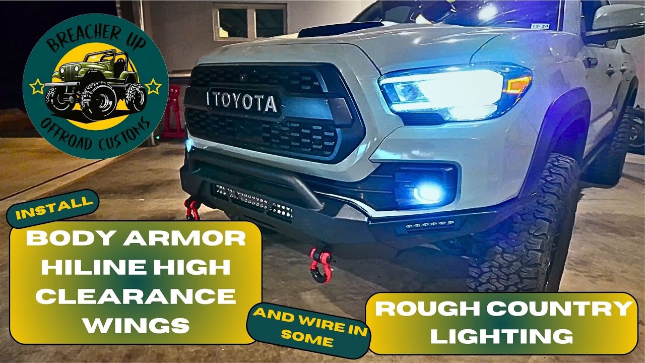 Cutting The Tacoma For Body Armor's High Clearance Wings And Rough Country Lighting!