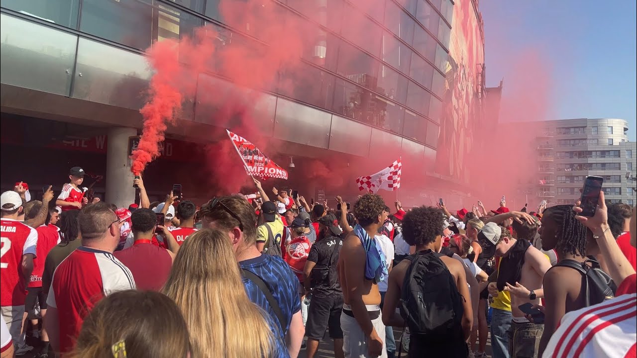 Arsenal fans celebrate Title Win at the Emirates Stadium 2026