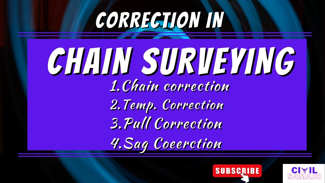 Correction in Chain Surveying || Chain correction || Temperature Correction || Pull & Sag Correction