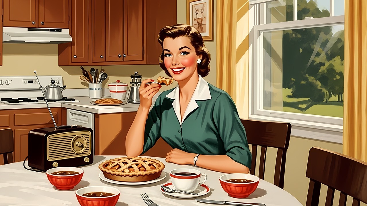 slow morning breakfast radio ☕ | relaxing 50s jazz from a warm old kitchen