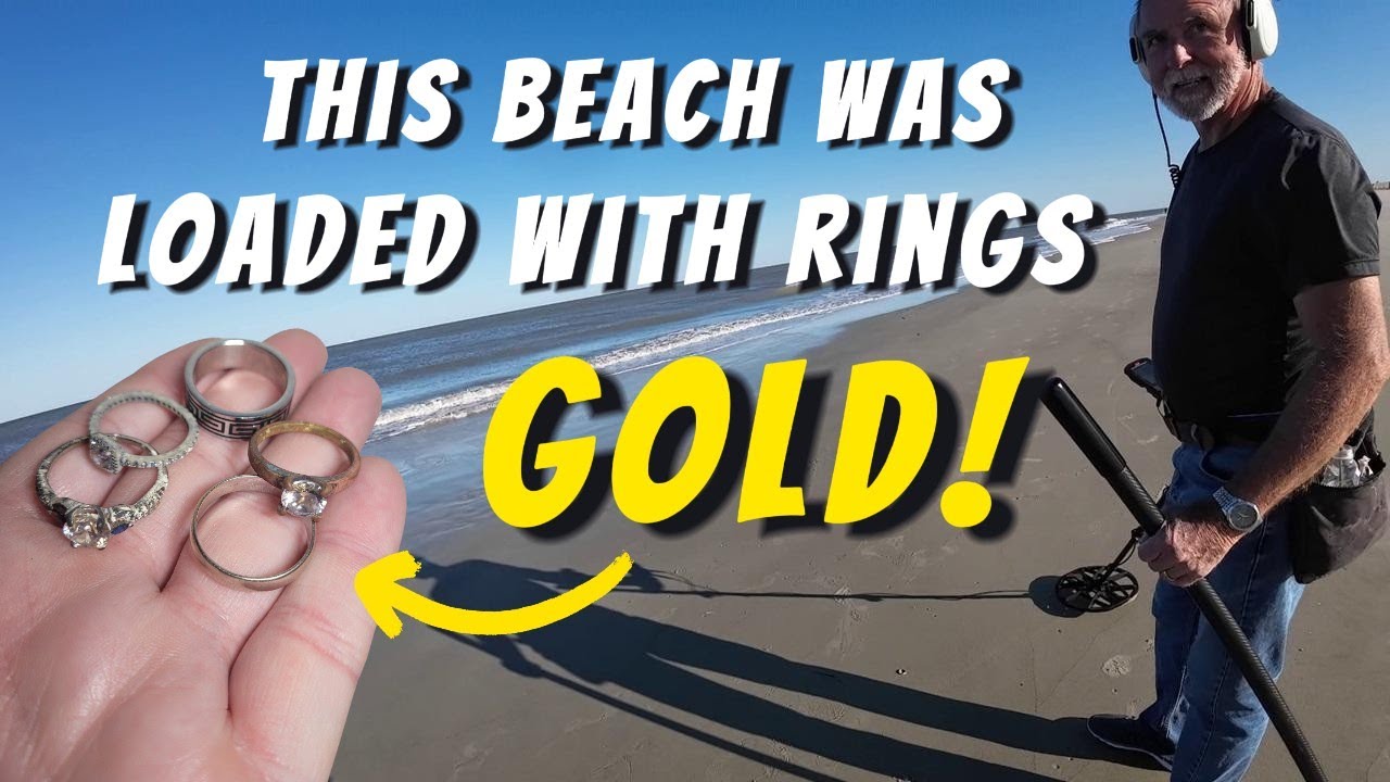 This Beach was Loaded with Rings: Gold, Silver, and More! Beware of Sharks! #metaldetecting #gold