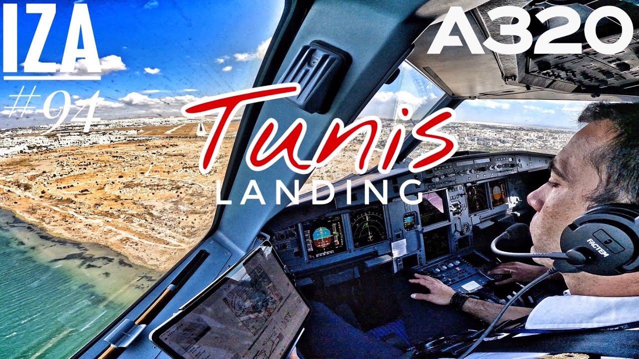 [ПЕРВЫЙ] A321 TUN 🇹🇳 Тунис | ПОСАДКА 29 | Вид из кабины 4K | Связь с УВД и экипажем [ПОВТОРНАЯ ЗА...