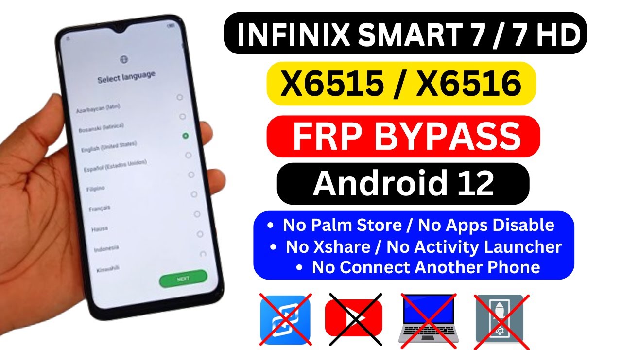 Infinix Smart 7 / 7 HD Frp Bypass Android 12 | Infinix X6516 X6515 FRP Unlock / Gmail Account Bypass