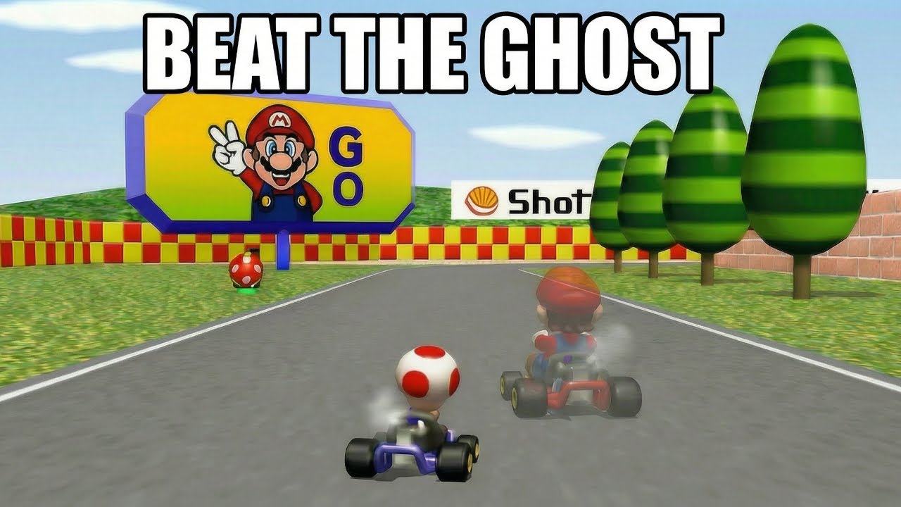Mario Kart 64 | Mario Raceway - Time Trial Ghost Race (PAL)