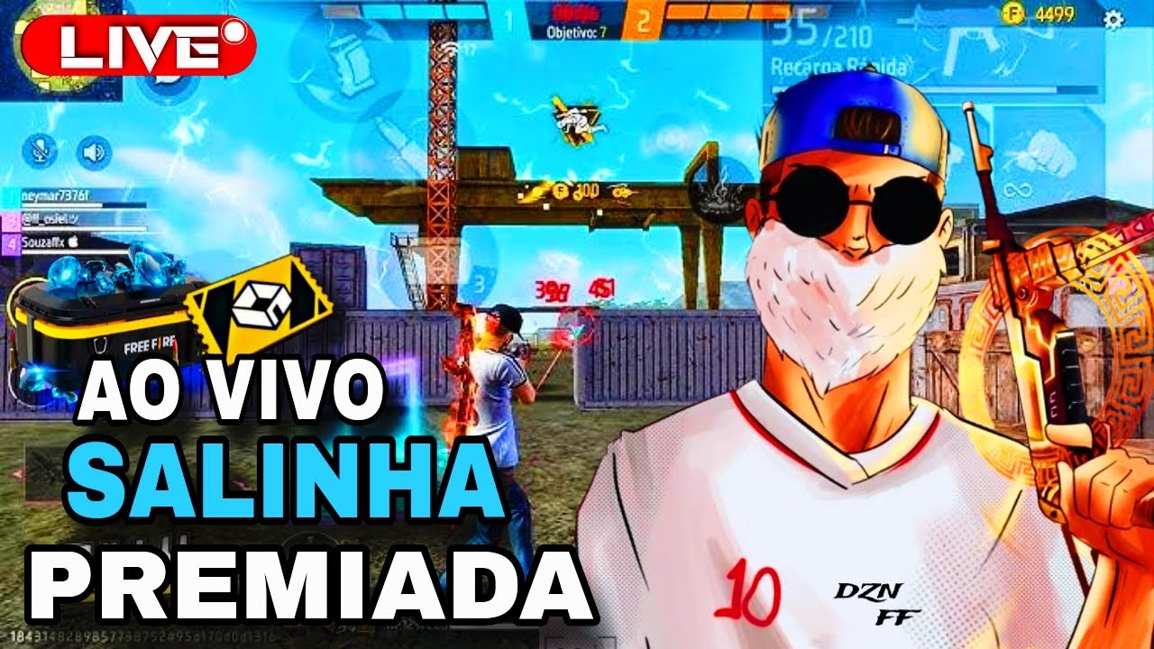 FREE FIRE -AO VIVO SALINHA PREMIADA VALENDO CODIGUIN + DIAMANTE 🔥 #FREEFIREAOVIVO
