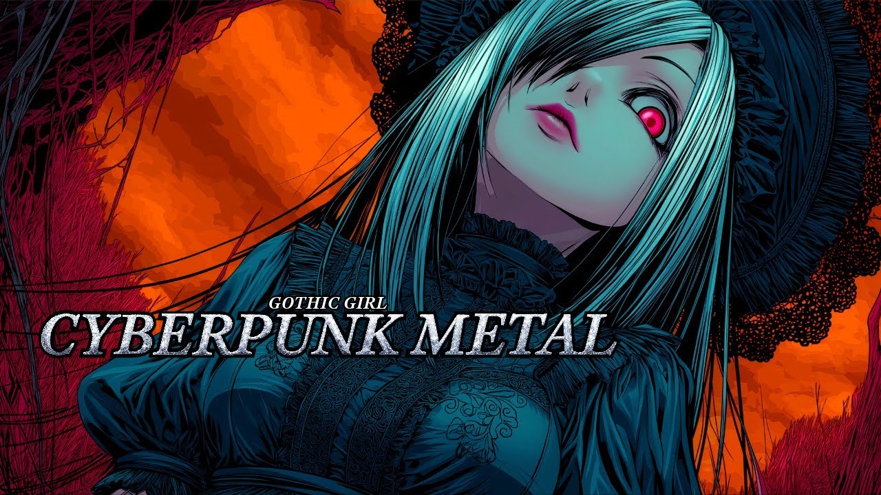 Dark Gothic Girl – Cyberpunk Glitch Metal // Amber Shadows