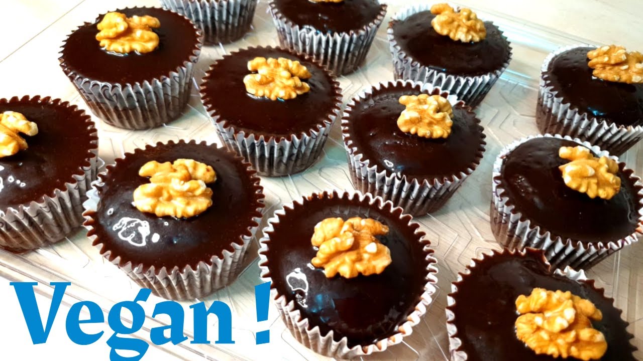 طريقة عمل كب كيك شوكولاتة صيامي واقتصادى  (نباتى)- How To Make VEGAN CHOCOLATE CUPCAKES