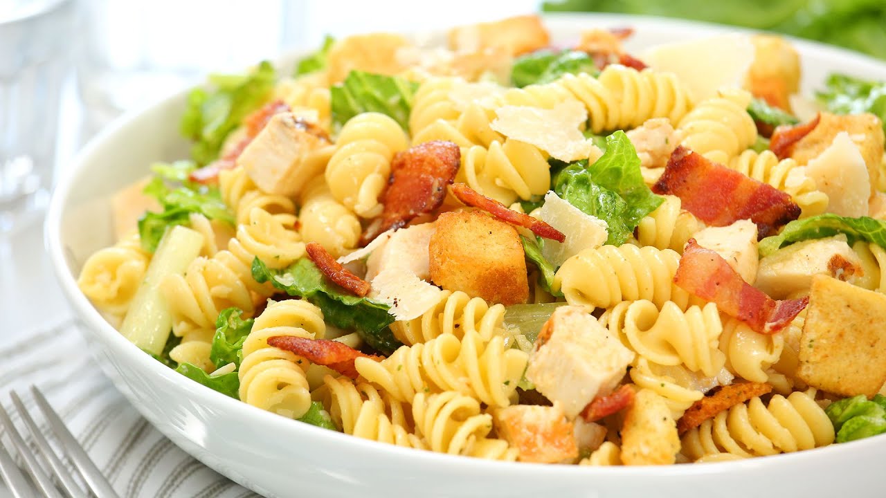 Make-Ahead Chicken Caesar Pasta Salad | Perfect for Meal Prepping!