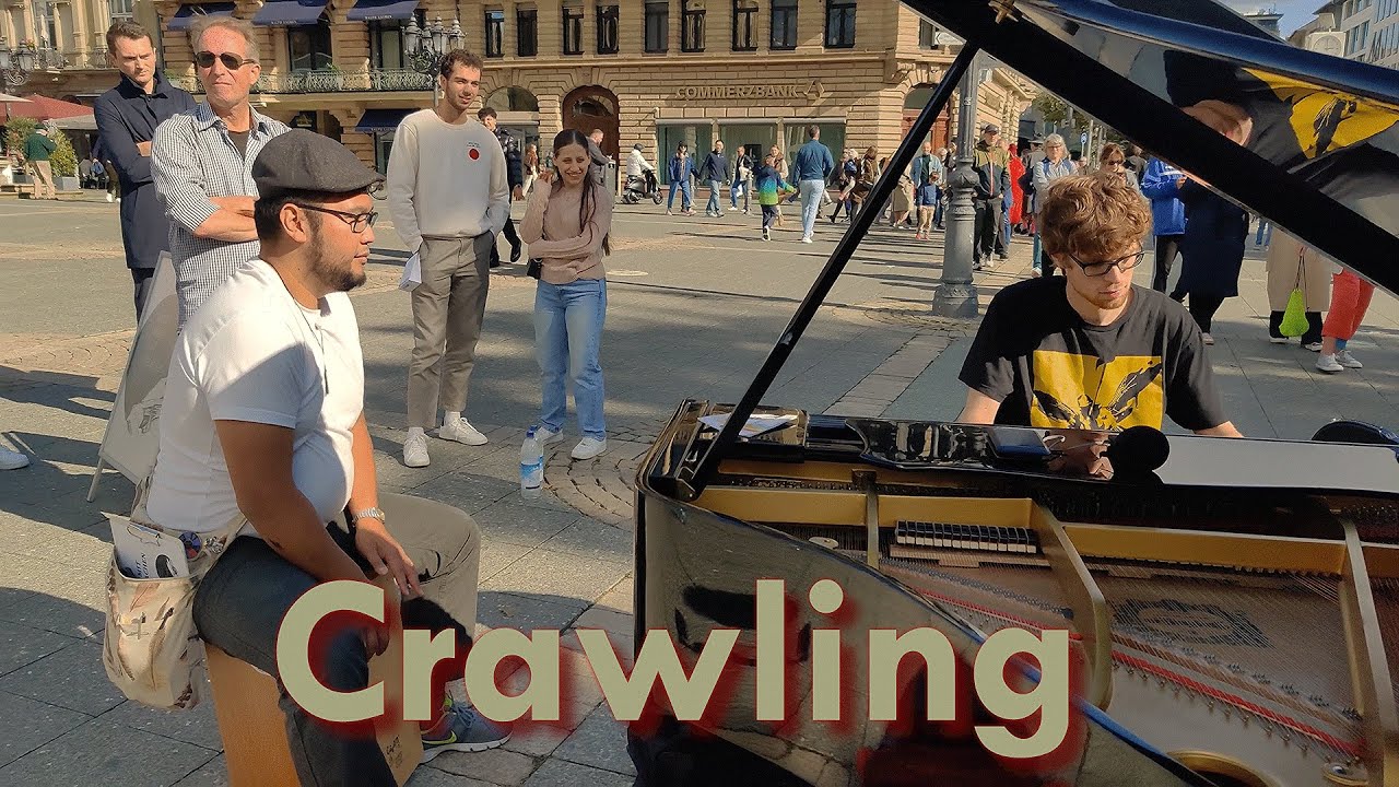 Linkin Park - Crawling (piano & cajon) in public