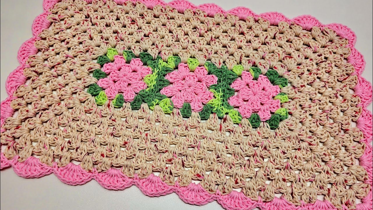 How To Crochet VERY Easy Placemat - Tablecloth - Toilet Topper Tutorial