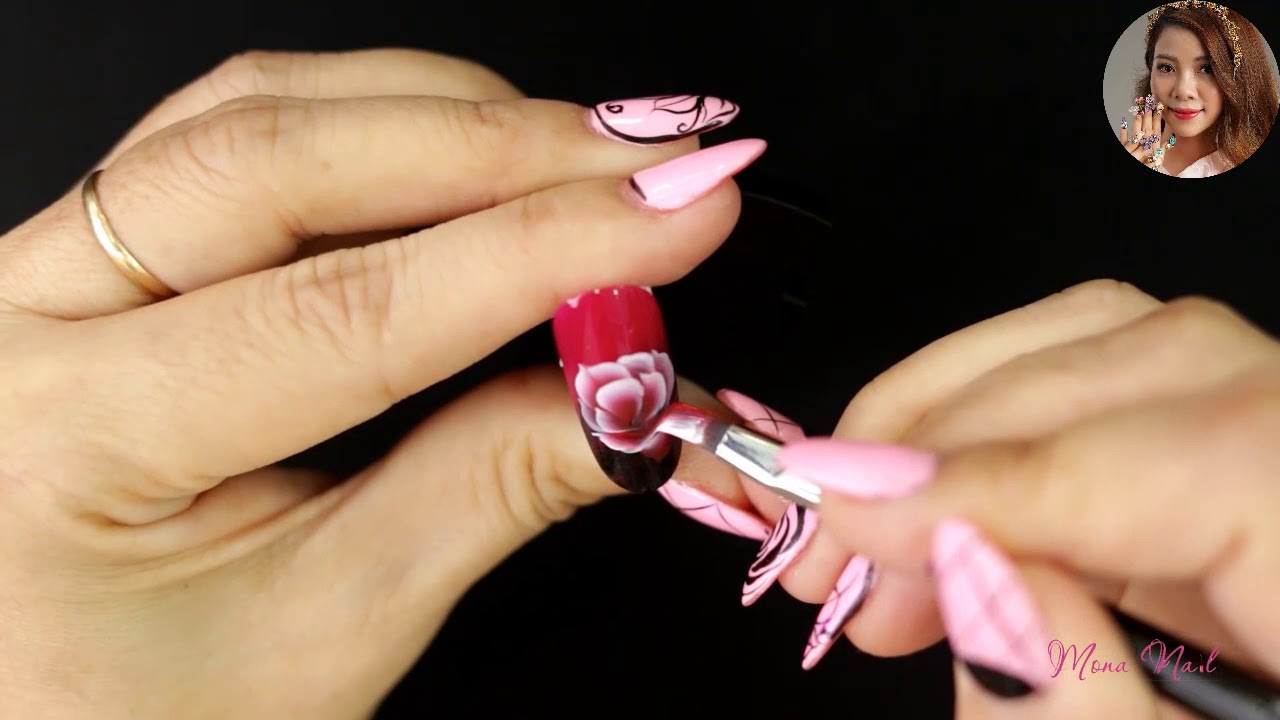 Học vẽ móng tay đơn giản bằng cọ bản 3 ngày | Nga Mona Nail