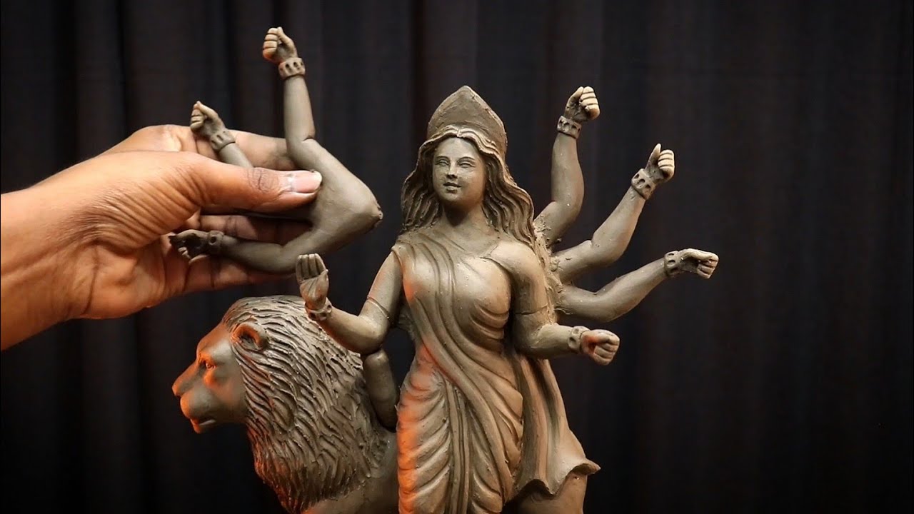 Mitti ki serawali devi mata ki murti banana | durga murti making
