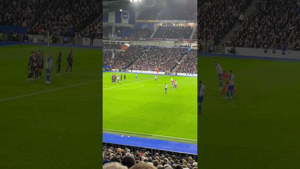 Brighton vs Ajax free kick. 