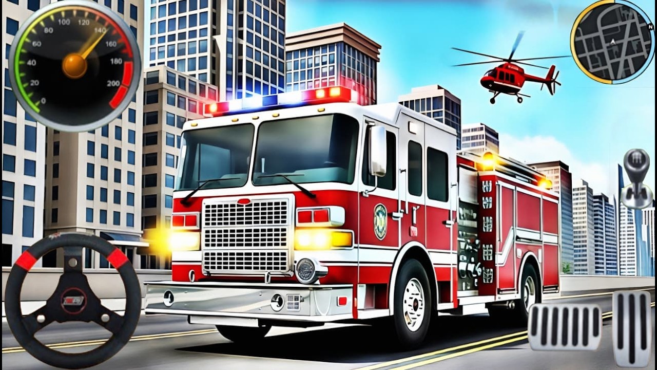 Fire Truck City Rescue Simulator - 911 US Emergency Fire Truck Driving 3D - Android Gameplay