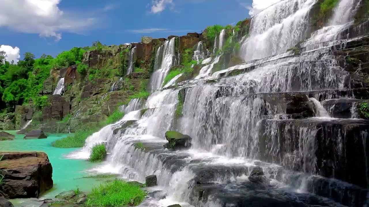 Waterfall Sounds for Sleeping 3 Hours | Calming Nature Water Sounds | Thai Waterfall