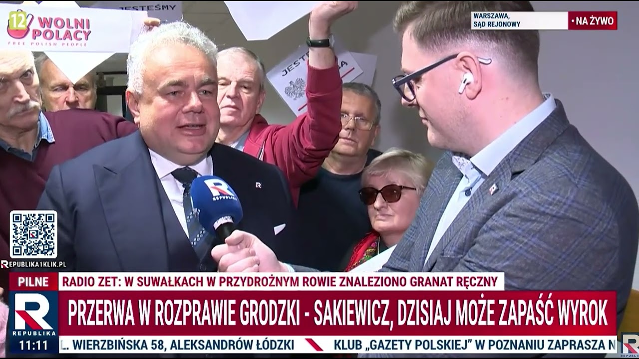 Sakiewicz: w ciągu 20 minut ma być ogłoszony wyrok. Wyrok będzie jawny. Uzasadnienie może nie być