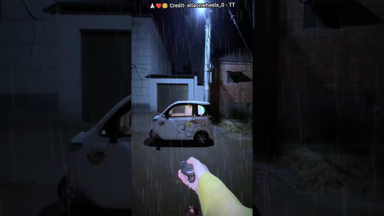 She Turned Her Beautiful Car into a Cozy Rain Shelter… During Heavy Rain! What Went Wrong? 😱🌧 