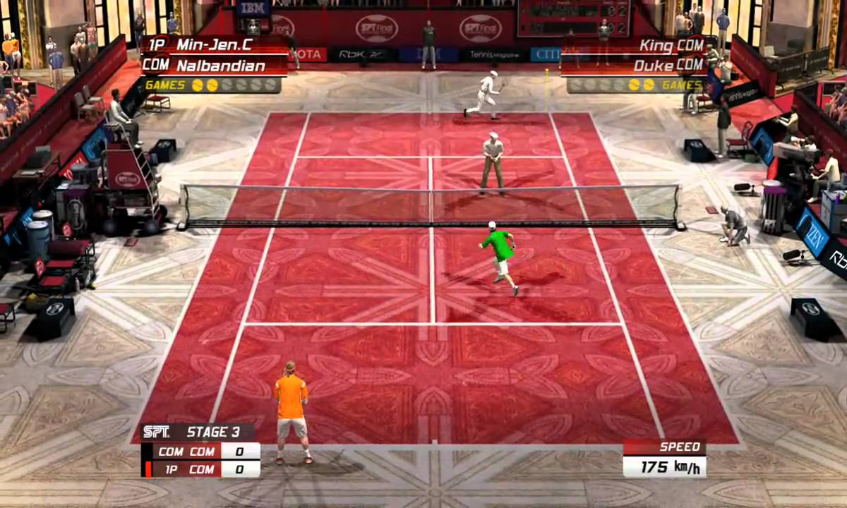 Virtua Tennis 3: Custom Player (All Around) and David Nalbandian V.S. King (LV.0) and Duke(LV.0)