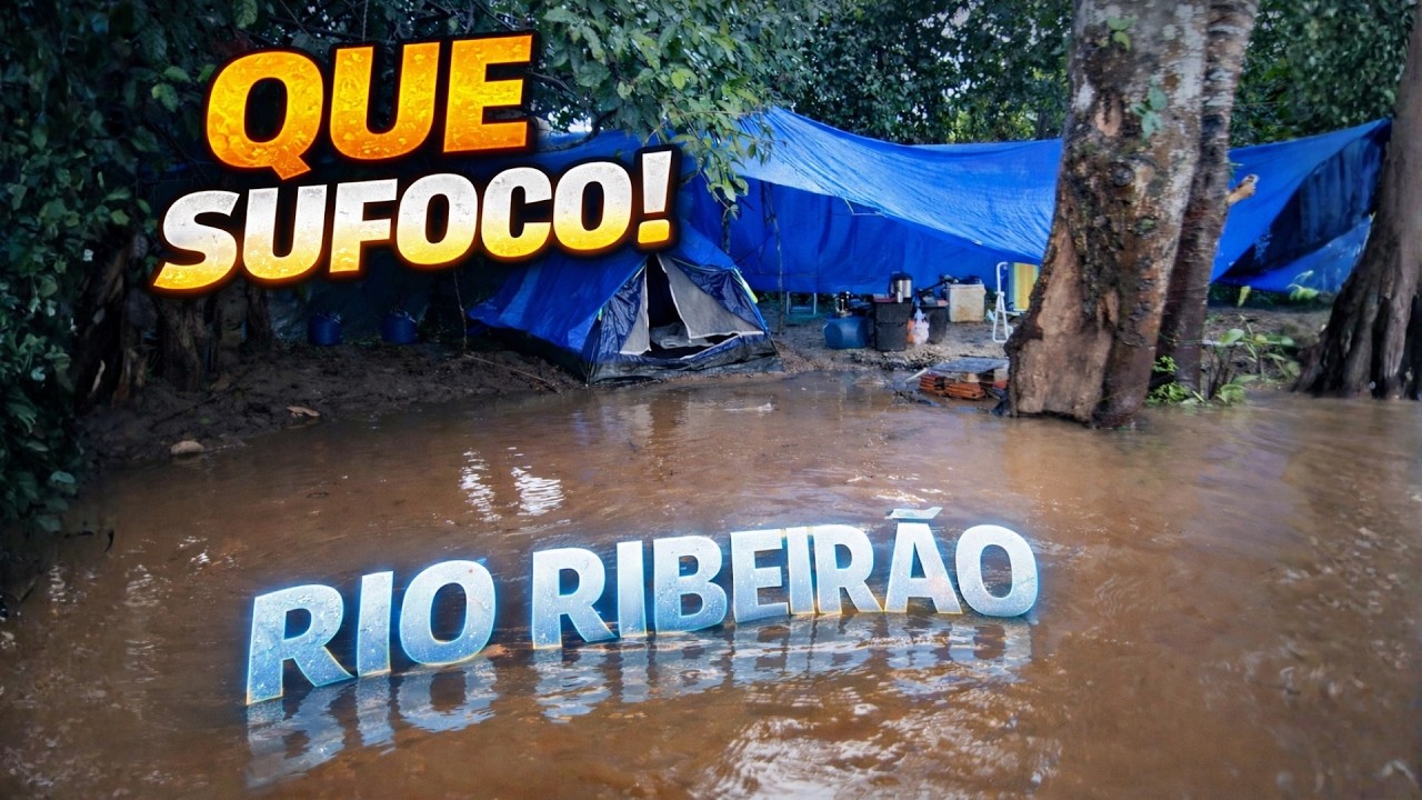 Pescaria de Caiaque no Rio Ribeirão Só Deu um Mandi e Acordamos com a Enchente no Acampamento 🌧️🎣