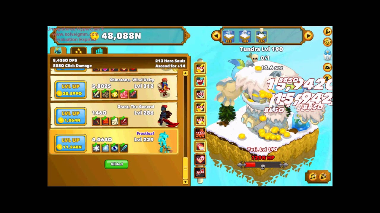 Clicker Heroes highest damage combination!!! V0.16