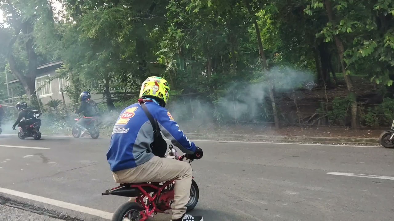 Breakfast rides with pocket bikes veterance riders... from morong to punta jala jala rizal...😎💯🏍️