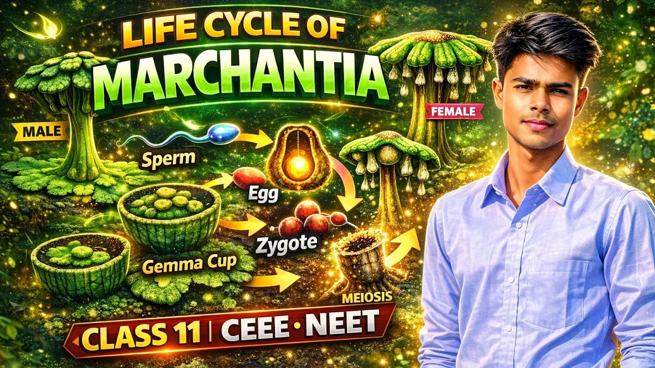 LIFE CYCLE OF MARCHANTIA CLASS 11 (+NEB)