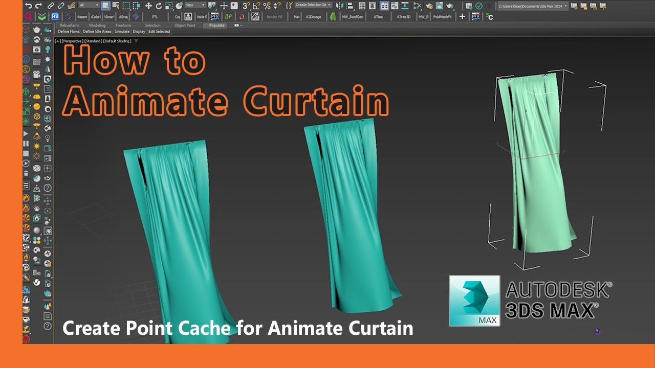 How to Animate Curtain & Create Point Cache | 3Ds Max