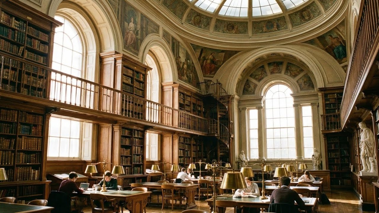 Deep Focus in the Majestic Old Library | Study with me ASMR & Dark Academia Ambience