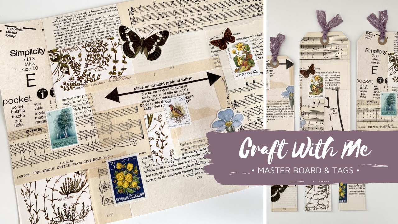 How To Create A Collage Master Board | Making Tags | Craft With Me