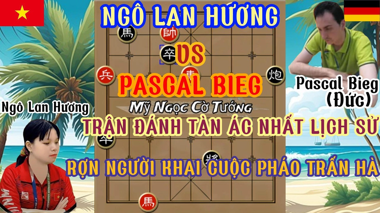 Trận cờ tàn ác nhất lịch sử rùng mình cách chơi pháo trấn hà quá hay của Hương gặp kỳ thủ Đức...