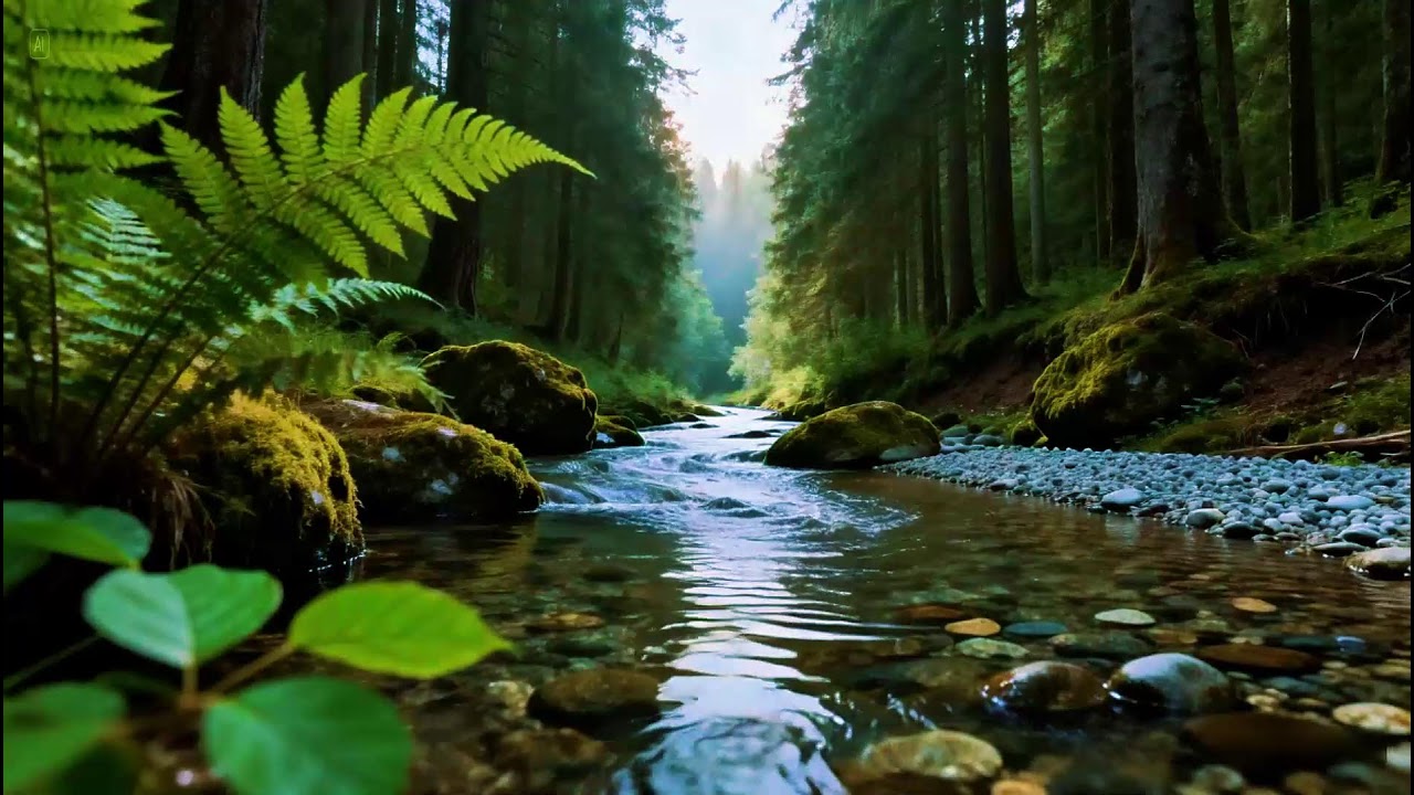Relaxing Forest Sounds | Natural River Flowing Sounds | Soft Birds Chirping Sounds