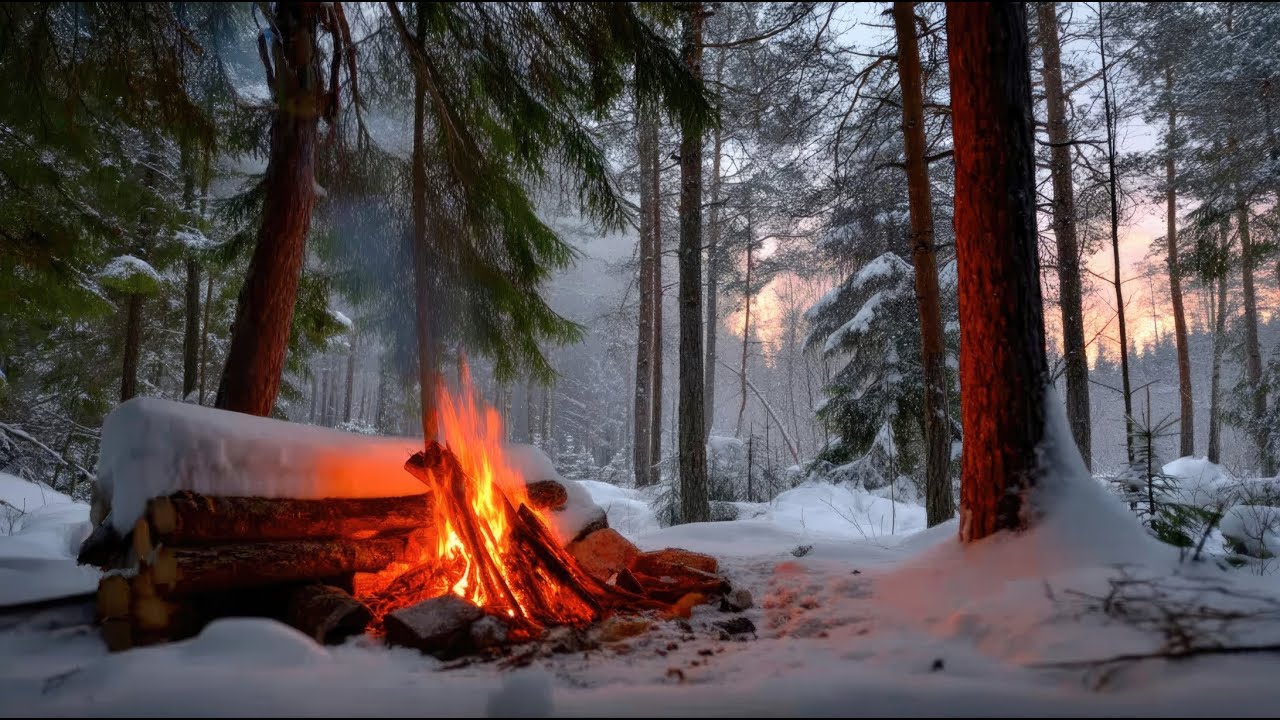 Winter Fire Sounds for Insomnia Relief | Soft Night Ambience