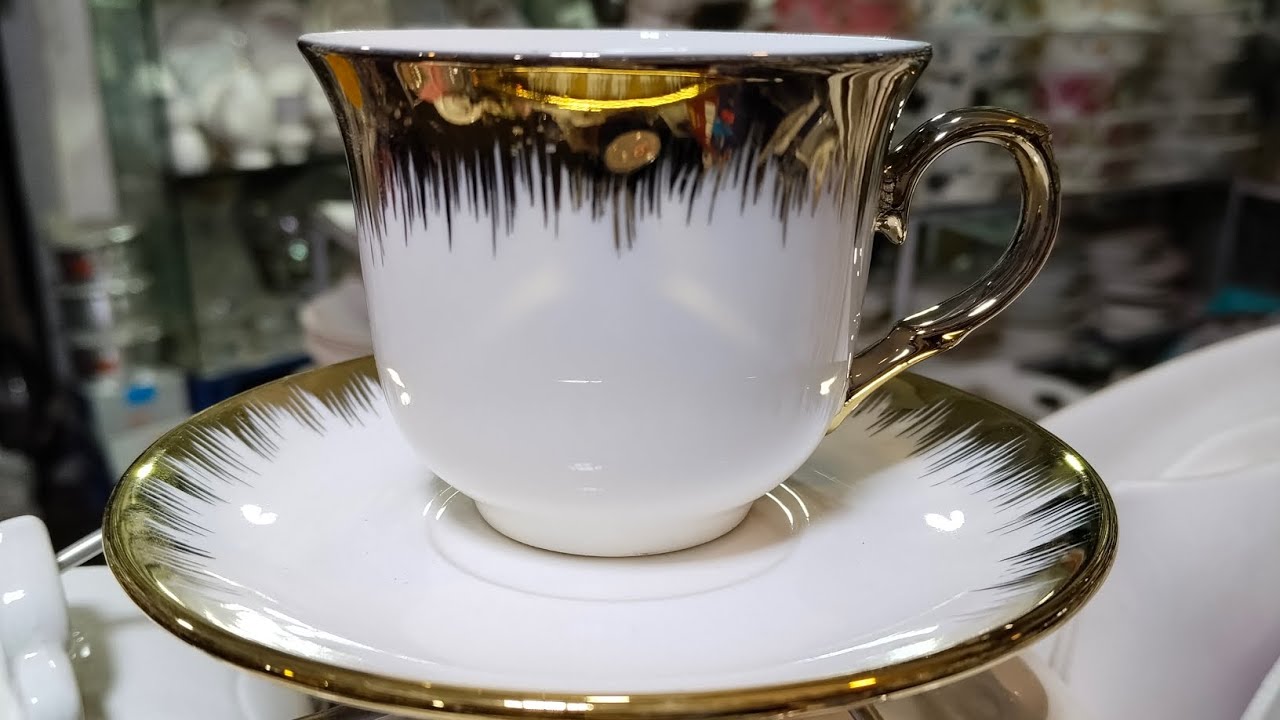 White golden luxury Tea Set cupsuacer Tea set 