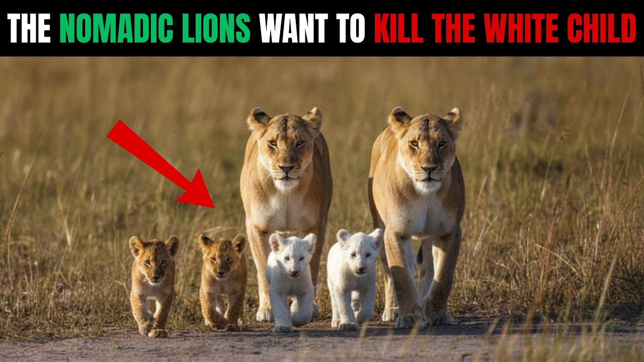 Две матери-львицы защищают своих редких белых львят от трёх самцов-львов | История выживания белы...
