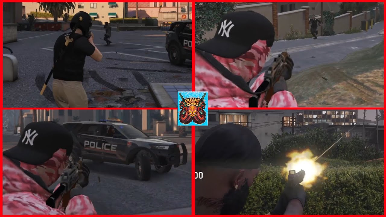 GG vs PD fight at SOS block and courthouse (MULTI POV)