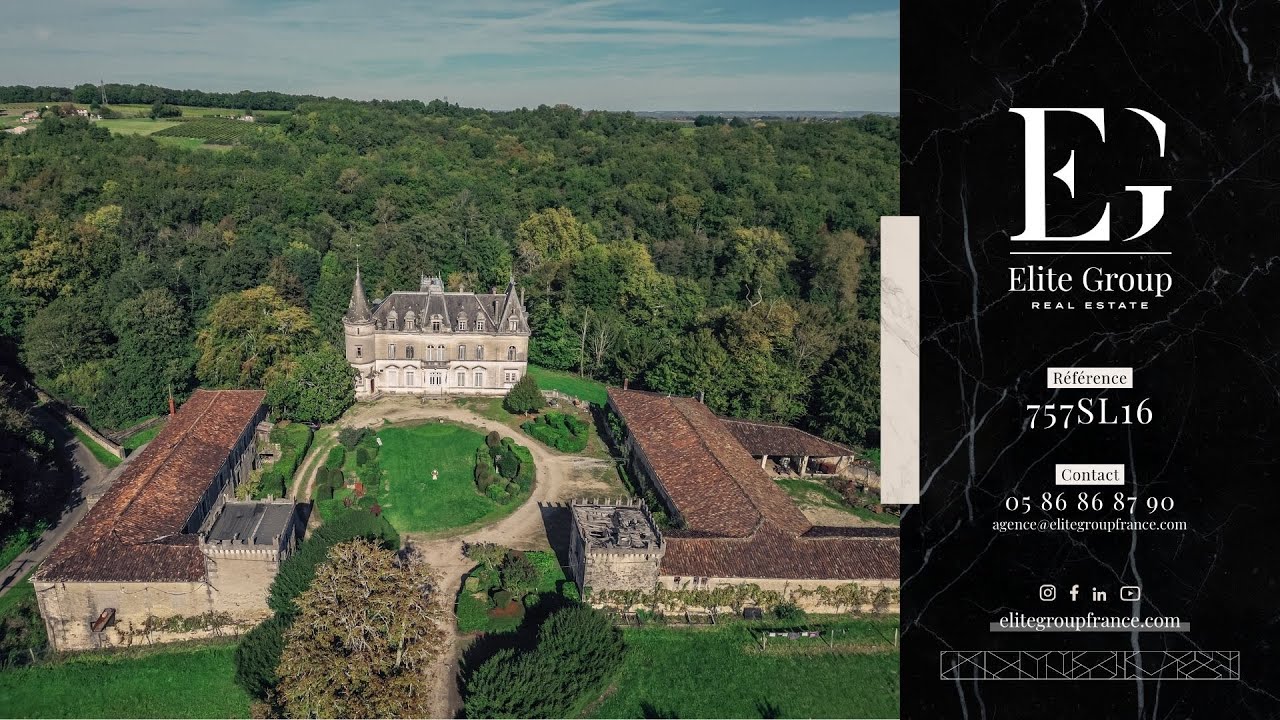 ELITE GROUP Real Estate : À VENDRE CHÂTEAU DU XVIIᵉ SIÈCLE AVEC 90 HECTARES ET VIGNES BORDERIES