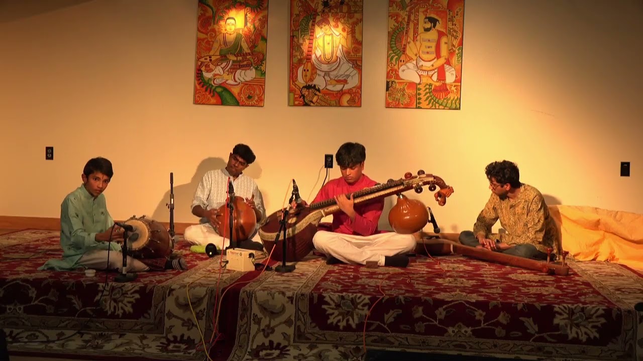 Nakul Bharani (Karaikudi Veena), Mayuk Nimmagadda (Mrudangam), Krishna Prasannan (Ghatam)