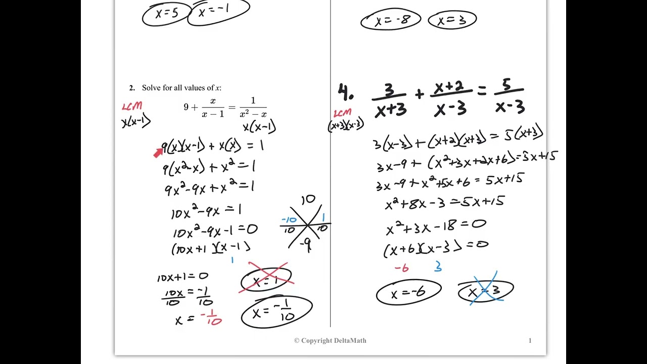 Solving Rational Equations